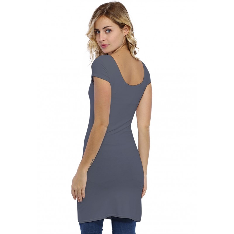 Tunique col danseuse manches courtes capes en modal ROXANE12 Tunique col danseuse manches courtes capes en modal ROXANE12