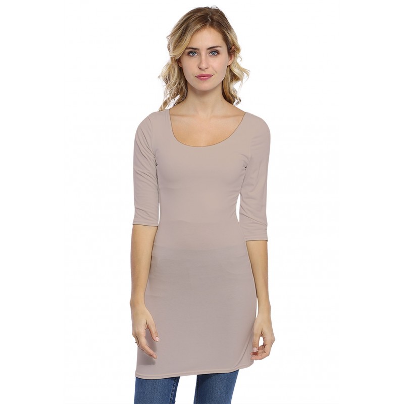 Tunique col danseuse manches 3-4 en modal ROXANE14 Tunique col danseuse manches 3-4 en modal ROXANE14