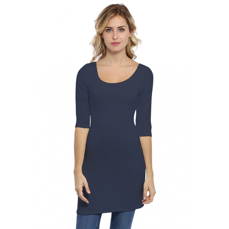 Tunique col danseuse manches 3-4 en modal ROXANE14