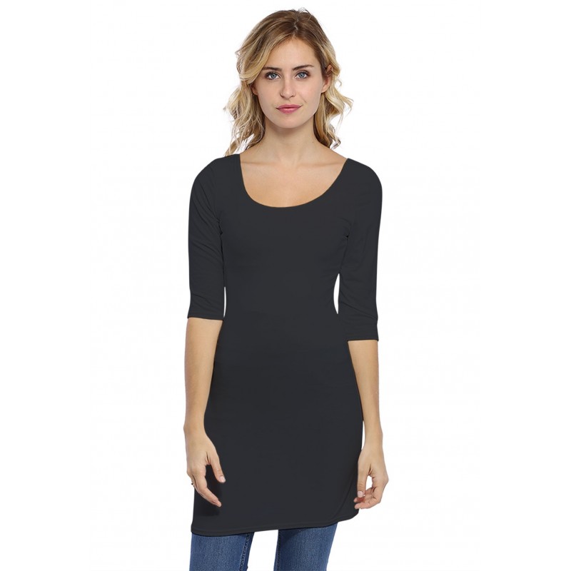 Tunique col danseuse manches 3-4 en modal ROXANE14 Tunique col danseuse manches 3-4 en modal ROXANE14