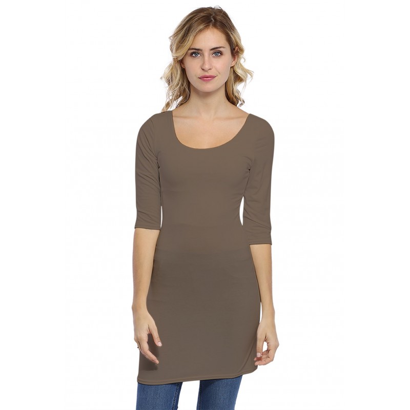 Tunique col danseuse manches 3-4 en modal ROXANE14 Tunique col danseuse manches 3-4 en modal ROXANE14