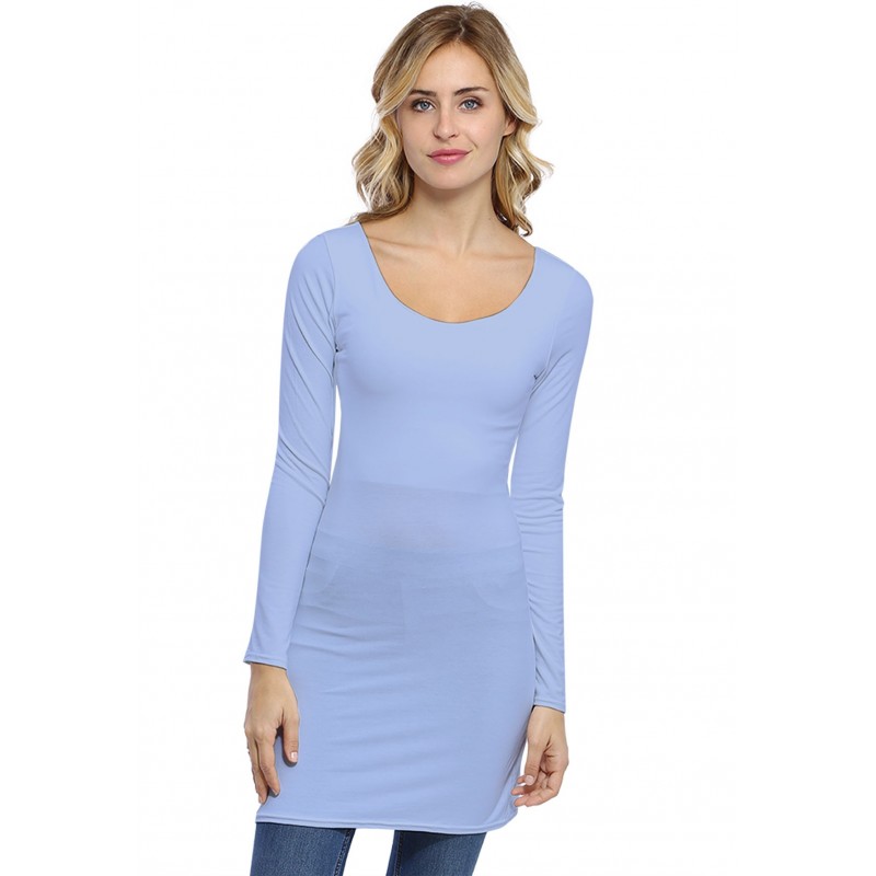 Tunique col danseuse manches longues en modal ROXANE15 Tunique col danseuse manches longues en modal ROXANE15