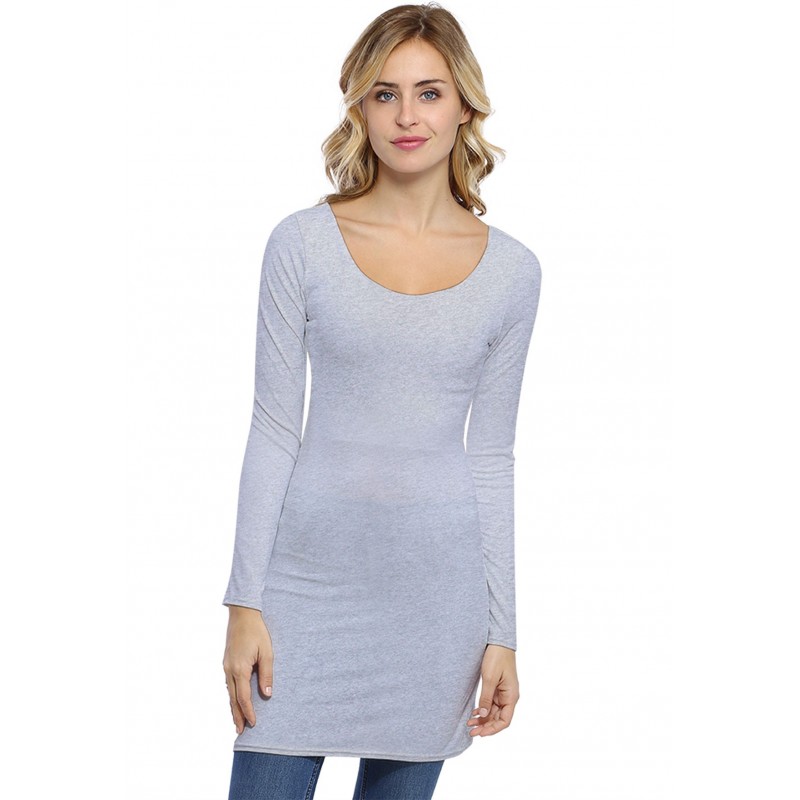 Tunique col danseuse manches longues en modal ROXANE15 Tunique col danseuse manches longues en modal ROXANE15
