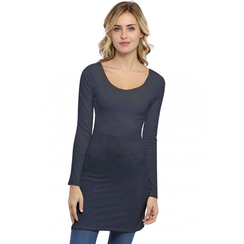 Tunique col danseuse manches longues en modal ROXANE15 Tunique col danseuse manches longues en modal ROXANE15