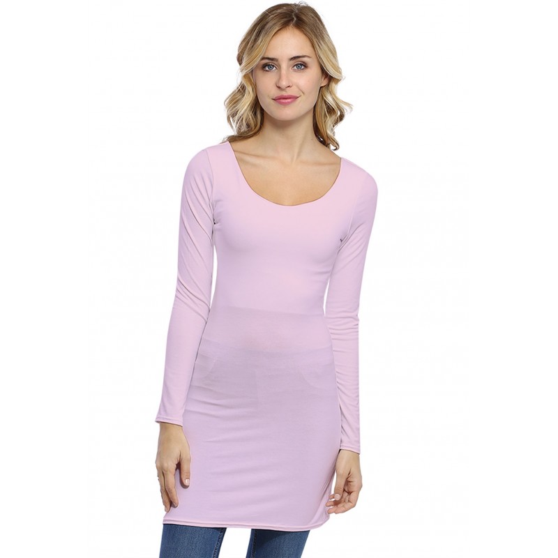 Tunique col danseuse manches longues en modal ROXANE15 Tunique col danseuse manches longues en modal ROXANE15