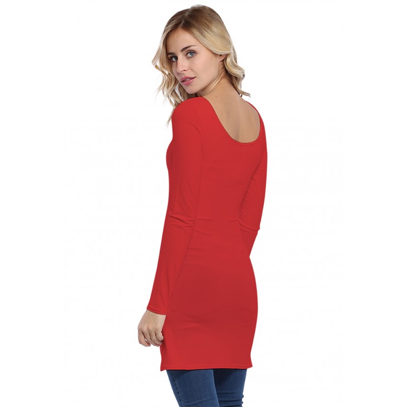 Tunique col danseuse manches longues en modal ROXANE15 Tunique col danseuse manches longues en modal ROXANE15