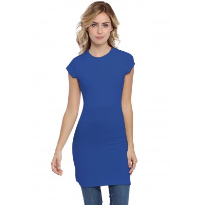 Tunique ras de cou doublée devant manches courtes en modal KATIA12