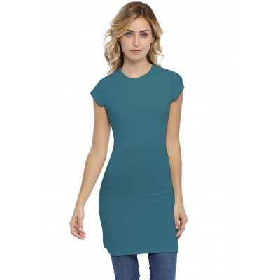 Tunique ras de cou doublée devant manches courtes en modal KATIA12