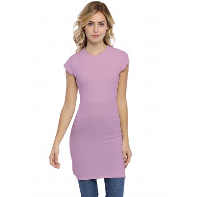 Tunique ras de cou doublée devant manches courtes en modal KATIA12