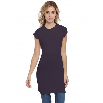 Tunique ras de cou doublée devant manches courtes en modal KATIA12