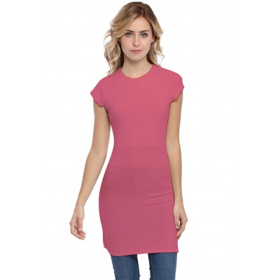 Tunique ras de cou doublée devant manches courtes en modal KATIA12