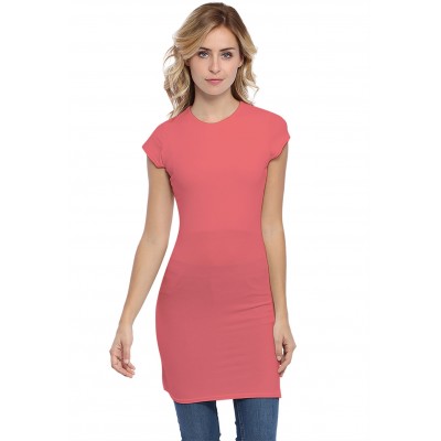 Tunique ras de cou doublée devant manches courtes en modal KATIA12