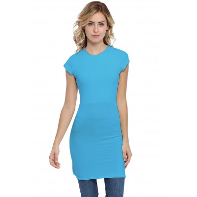 Tunique ras de cou doublée devant manches courtes en modal KATIA12