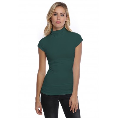 T-shirt col roulé manches courtes capes en modal CINDY02