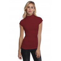 T-shirt col roulé manches courtes capes en modal CINDY02