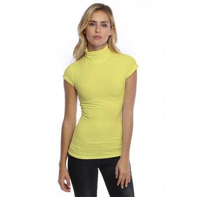 T-shirt col roulé manches courtes capes en modal CINDY02