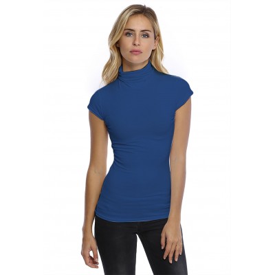 T-shirt col roulé manches courtes capes en modal CINDY02