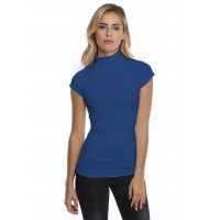 T-shirt col roulé manches courtes capes en modal CINDY02
