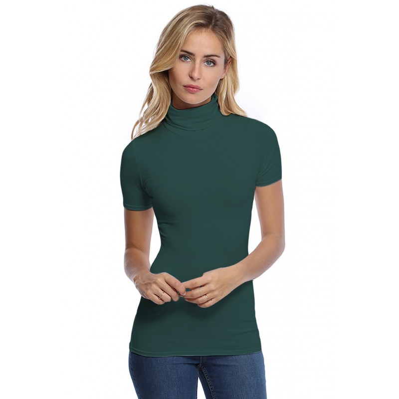 T-shirt col roulé manches courtes en modal CINDY03 T-shirt col roulé manches courtes en modal CINDY03