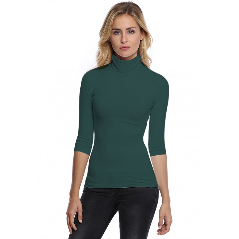T-shirt col roulé manches 3-4 en modal CINDY04 T-shirt col roulé manches 3-4 en modal CINDY04