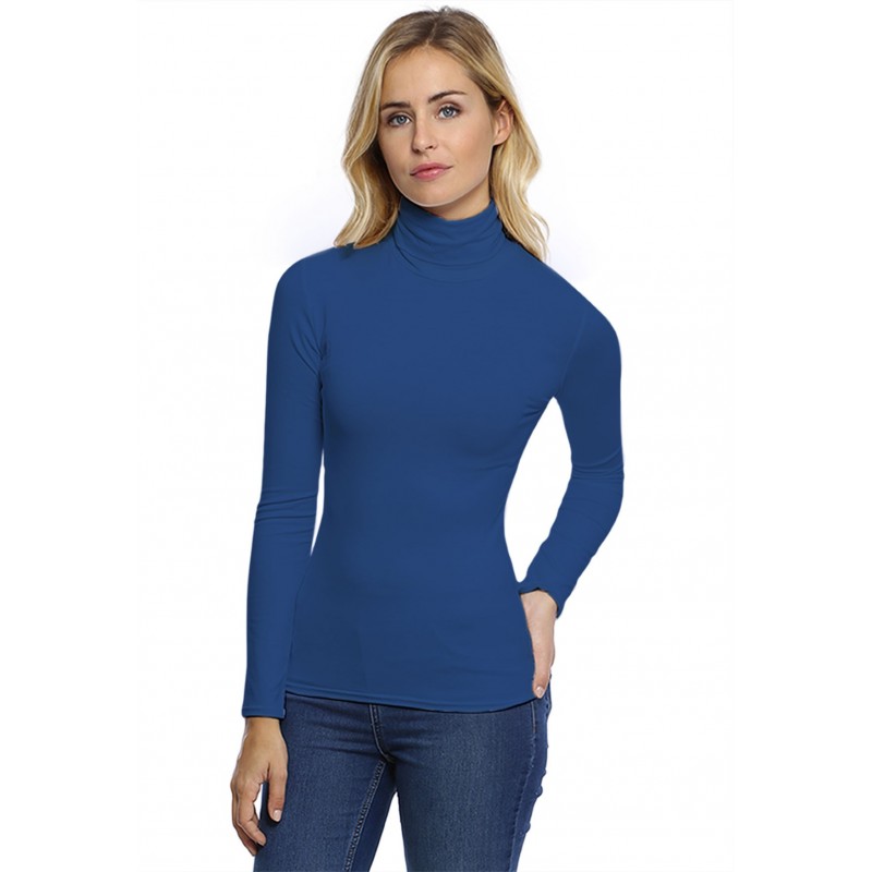 T-shirt col roulé manches longues en modal CINDY05 T-shirt col roulé manches longues en modal CINDY05