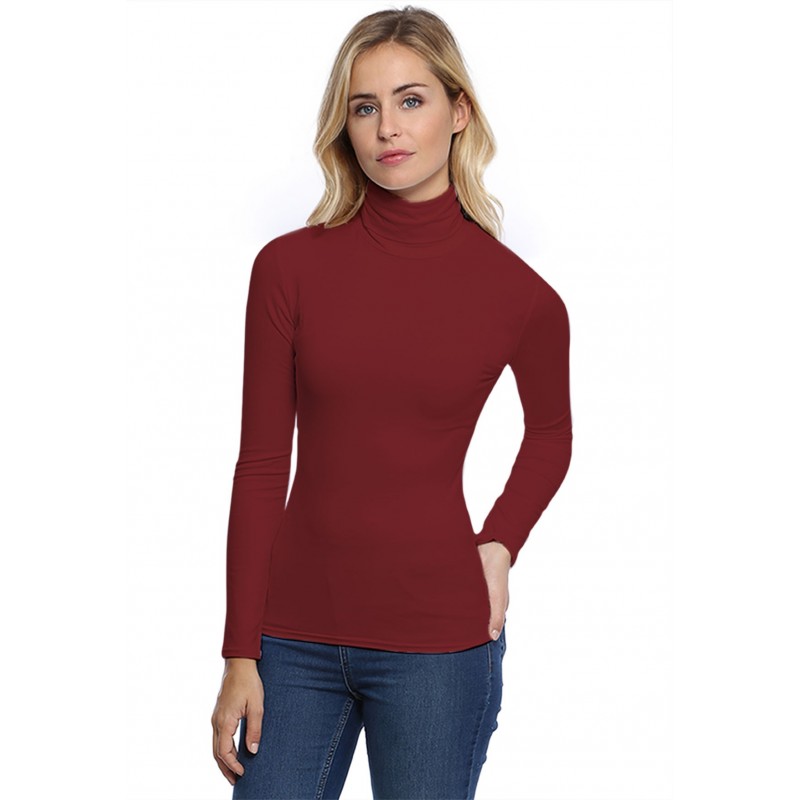 T-shirt col roulé manches longues en modal CINDY05 T-shirt col roulé manches longues en modal CINDY05