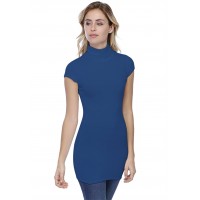 T-shirt long col roulé manches courtes capes en modal CINDY07
