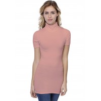 T-shirt long col roulé manches courtes en modal CINDY08