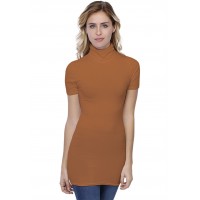 T-shirt long col roulé manches courtes en modal CINDY08