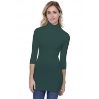 T-shirt long col roulé manches 3-4 en modal CINDY09