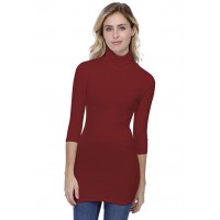 T-shirt long col roulé manches 3-4 en modal CINDY09