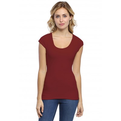 T-shirt col rond doublé devant manches capes ZAZA02