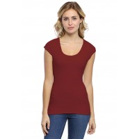 T-shirt col rond doublé devant manches capes ZAZA02
