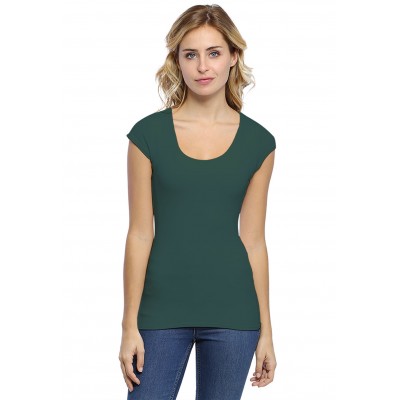 T-shirt col rond doublé devant manches capes ZAZA02
