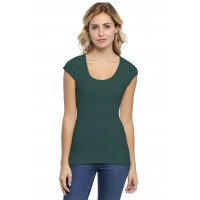 T-shirt col rond doublé devant manches capes ZAZA02