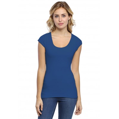 T-shirt col rond doublé devant manches capes ZAZA02