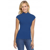 Tee-shirt col montant et petites manches capes en modal PENNY02