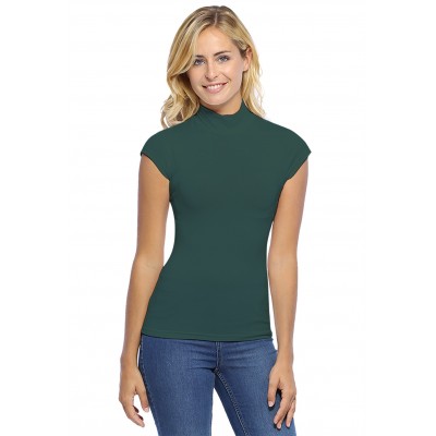 Tee-shirt col montant et petites manches capes en modal PENNY02