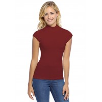 Tee-shirt col montant et petites manches capes en modal PENNY02