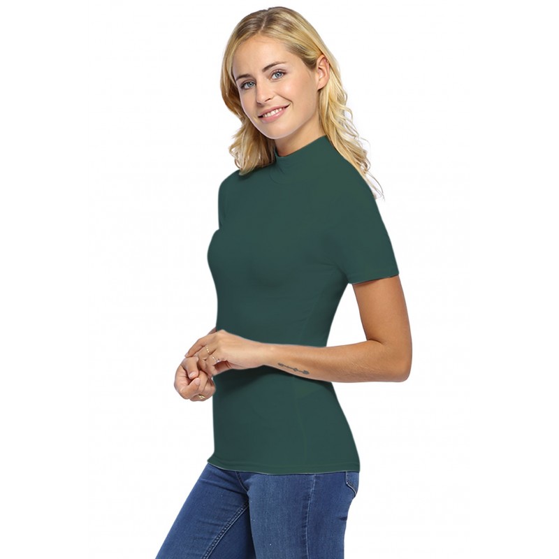 Tee-shirt col montant et manches courtes en modal PENNY03 Tee-shirt col montant et manches courtes en modal PENNY03