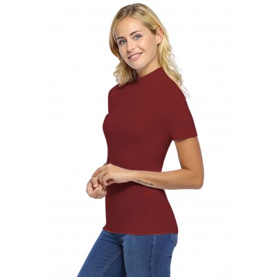 Tee-shirt col montant et manches courtes en modal PENNY03