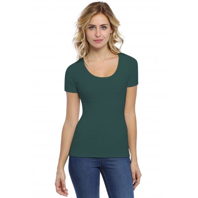T-shirt col rond doublé devant manches courtes en modal ZAZA03