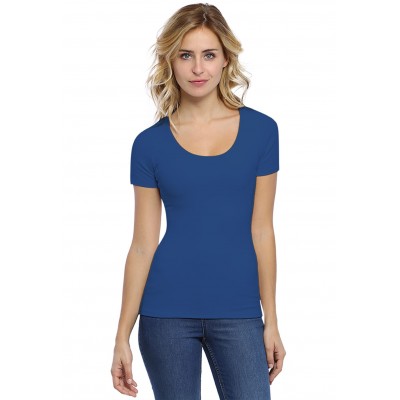 T-shirt col rond doublé devant manches courtes en modal ZAZA03