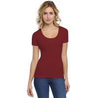 T-shirt col rond doublé devant manches courtes en modal ZAZA03