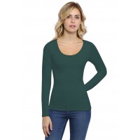 T-shirt col rond doublé devant manches longues en modal ZAZA05