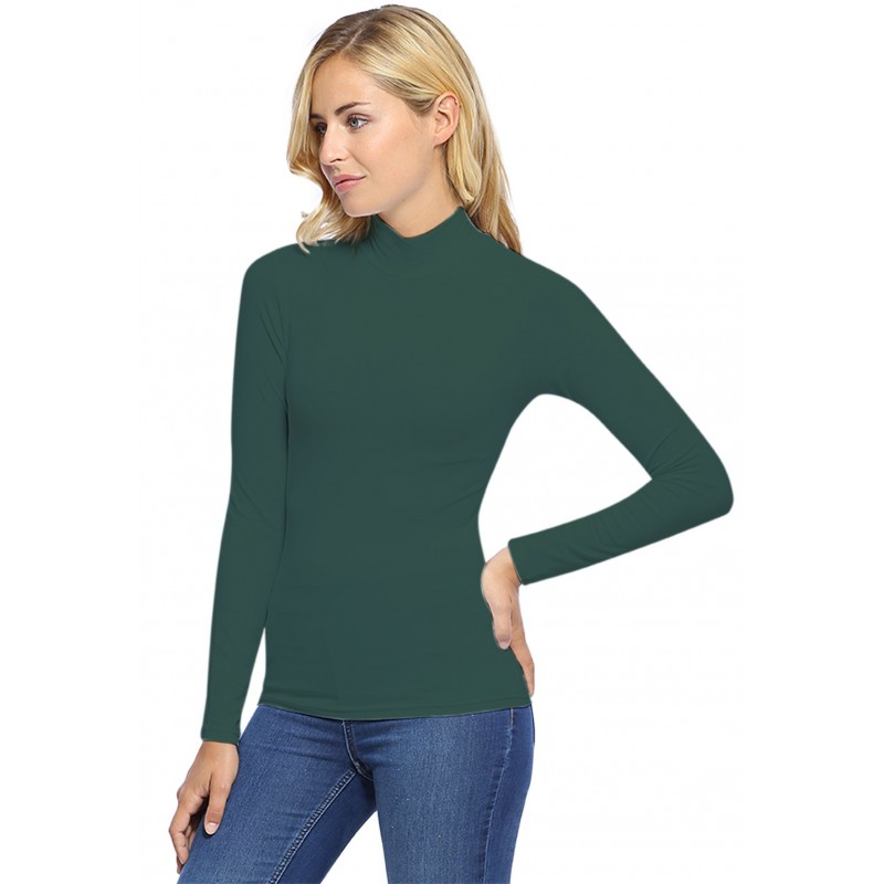 Tee-shirt col montant manches longues en modal PENNY05 Tee-shirt col montant manches longues en modal PENNY05