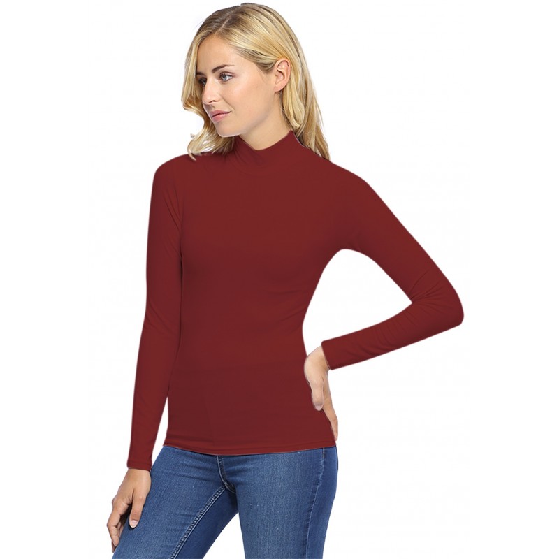 Tee-shirt col montant manches longues en modal PENNY05 Tee-shirt col montant manches longues en modal PENNY05