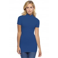 Tee-shirt long col montant et manches courtes en modal PENNY08