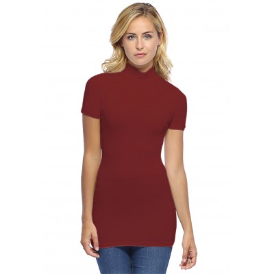 Tee-shirt long col montant et manches courtes en modal PENNY08