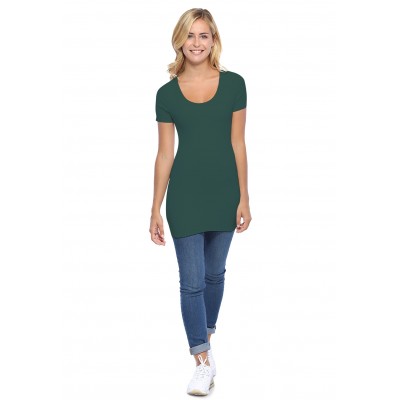 T-shirt long col rond manches courtes en modal ZAZA08